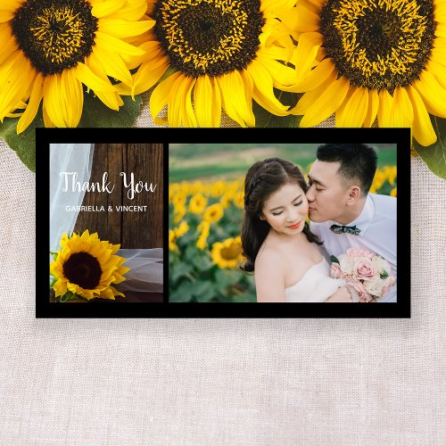 Rustic Sunflower and Barn Wood Wedding Thank You