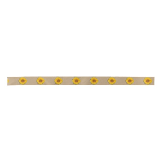 Rustic Sunflower and Burlap Country Printed Ribbon (Front)