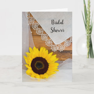 Rustic Sunflower and Lace Bridal Shower Invitation