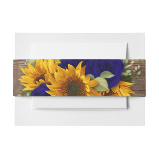 Rustic Sunflower and Navy Roses Floral Belly Band 