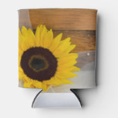 Rustic Sunflower and Veil Country Wedding Favor Can Cooler (Front)