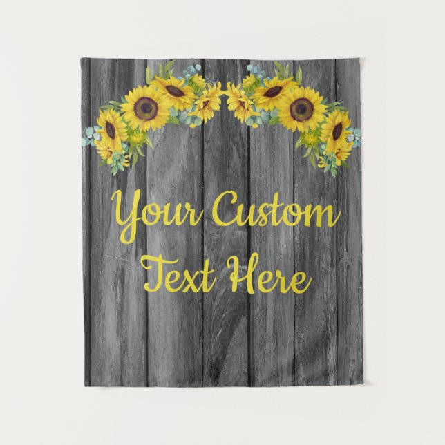 Rustic Sunflower Anniversary Party Backdrop Prop (Front)