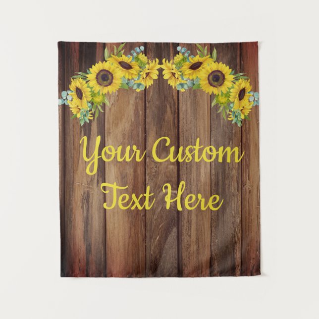 Rustic Sunflower Anniversary Party Booth Backdrop (Front)