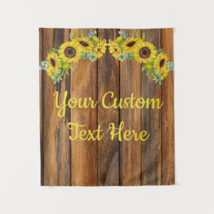 Rustic Sunflower Anniversary Party Photobooth Prop Tapestry