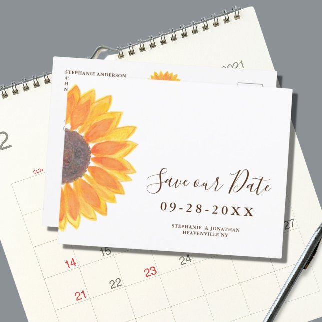Rustic Sunflower Announcement Postcard (Creator Uploaded)