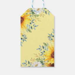 Rustic Sunflower Baby Elephant Wild One Birthday Gift Tags Zazzle