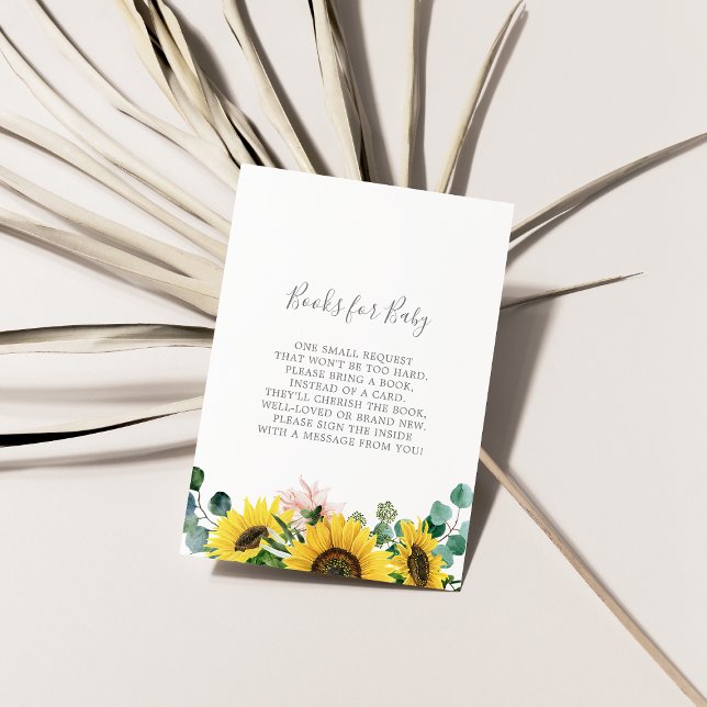 Rustic Sunflower Baby Shower Books for Baby Enclosure Card (Creator Uploaded)