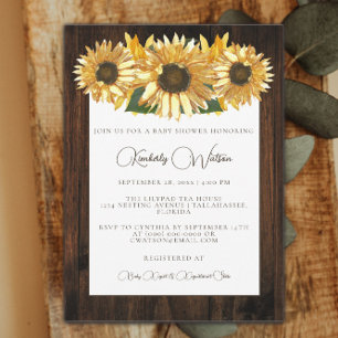 Rustic Sunflower Baby Shower Invitation