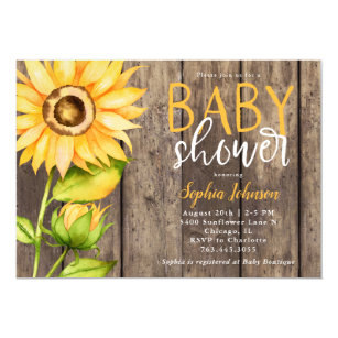 Sunflower Baby Shower Invitations Zazzle