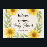 Rustic Sunflower Baby Shower Welcome Sign Acrylic Print<br><div class="desc">Make a warm first impression with this rustic sunflower baby shower welcome sign. The soft watercolor background features golden sunflowers and greenery,  ideal for outdoor or farmhouse baby showers. Fully customizable and available in multiple sizes to suit your event.</div>