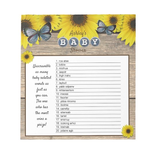 Word Scramble Game Summer Baby Shower Baby Word Scramble Instant Sunflower Baby Shower Sunbs Rustic Baby Shower Baby Shower Games Paper Party Supplies Party Favors Games