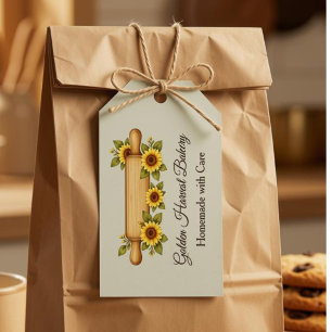 Rustic Sunflower Bakery Custom Cottage Gift Tags