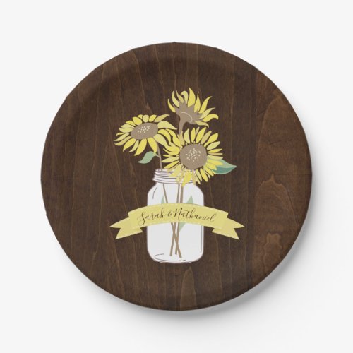 Rustic Sunflower Barn Wedding Plates