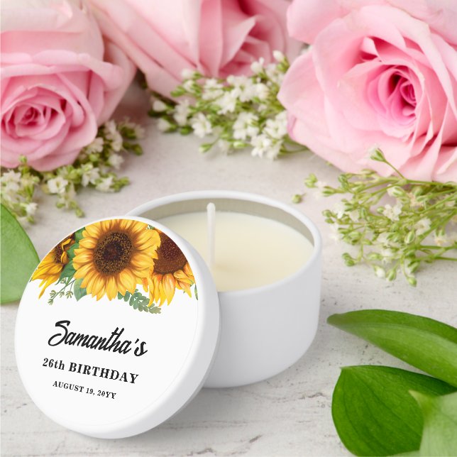 Rustic Sunflower Birthday Mini Candle Favors (Insitu (Wedding))