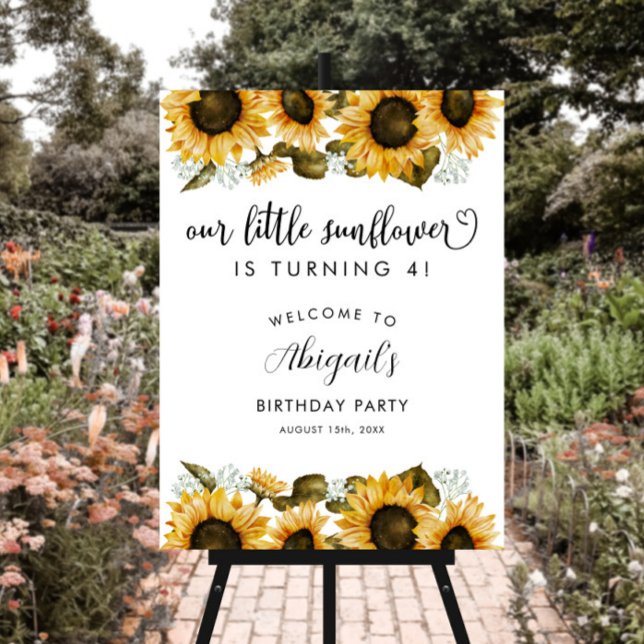 Rustic Sunflower Birthday Party Sign (Creator Uploaded)