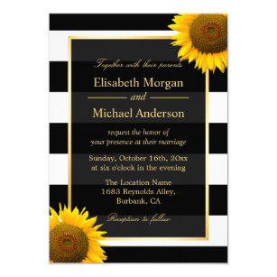 Black And Yellow Wedding Invitations Zazzle