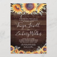 Rustic Sunflower Bloom Countryside Wedding Invite
