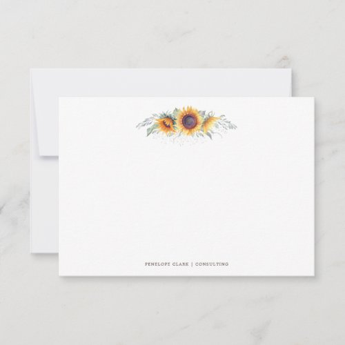 Rustic Sunflower Bloom  Stationary Note Card