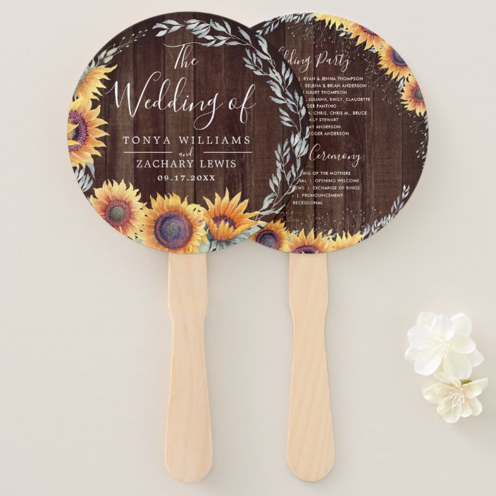 rustic wedding hand fans