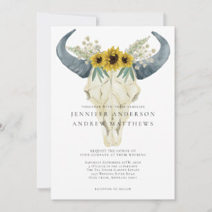 Rustic Sunflower Bohemian Country Wedding  Invitation