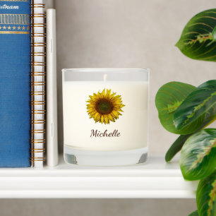 Rustic Sunflower Boho Botanical Elegant  Scented Candle