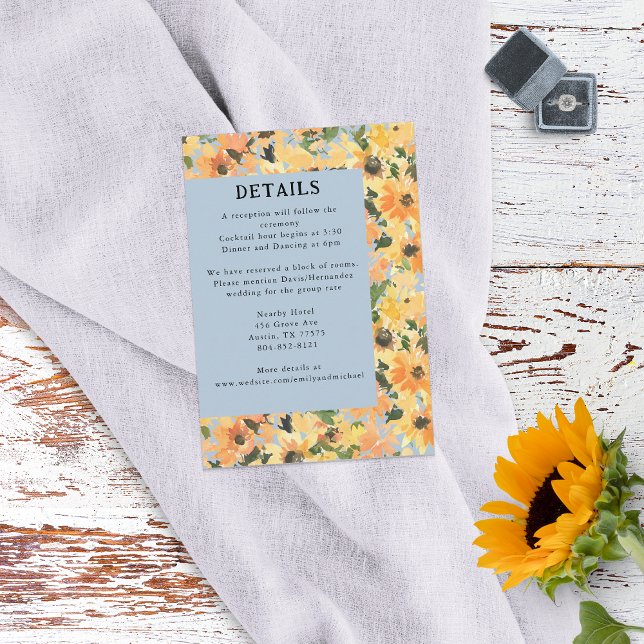 Rustic Sunflower Bouquet Watercolor Enclosure Card (Creator Uploaded)
