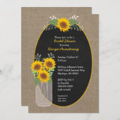 Rustic Sunflower bridal shower / baby shower Invitation (Front/Back)