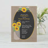 Rustic Sunflower bridal shower / baby shower Invitation (Standing Front)