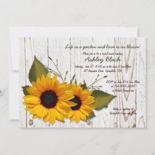 Rustic Sunflower Bridal Shower Invitation