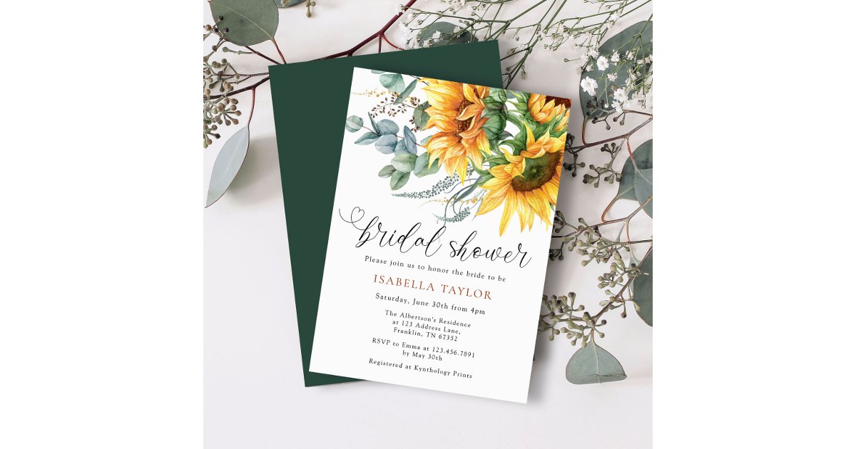 Rustic Sunflower Bridal Shower Invitation | Zazzle