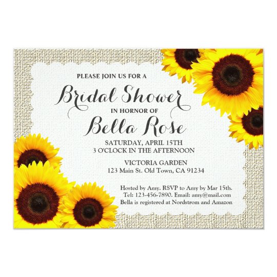 Rustic sunflower bridal shower invites sunflower1