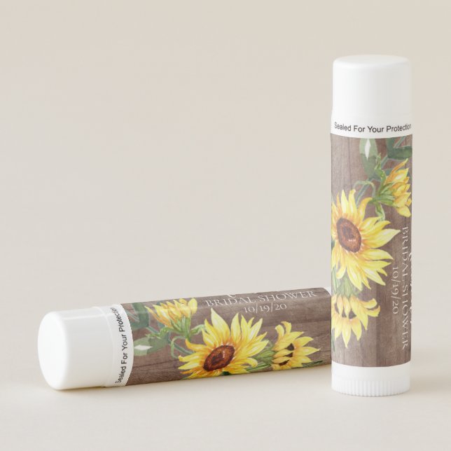 Rustic Sunflower Bridal Shower Lip Balm (Front)