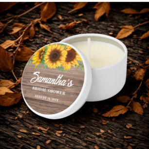 Rustic Sunflower Bridal Shower Mini Candle Favors