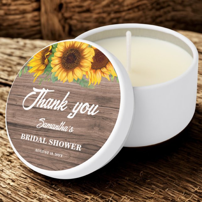Rustic Sunflower Bridal Shower   Mini Candle Favors (Creator Uploaded)
