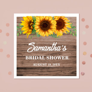 Rustic Sunflower Bridal Shower Napkins