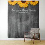 Rustic Sunflower Bridal Shower Photo Backdrop at Zazzle