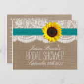 Rustic Sunflower Bridal Shower Recipe Cards (Front/Back)