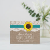Rustic Sunflower Bridal Shower Recipe Cards (Standing Front)