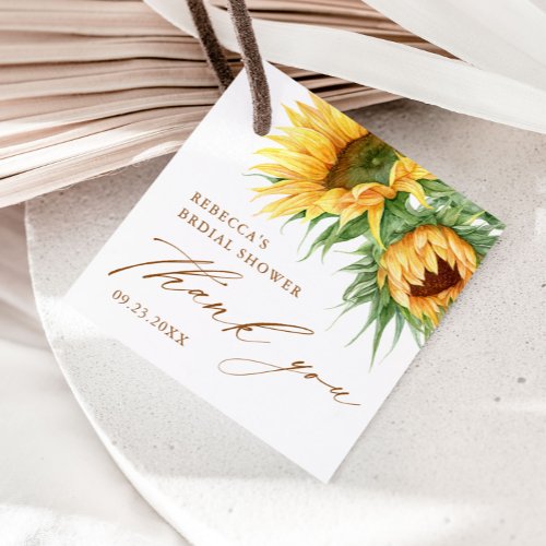 Rustic Sunflower Bridal Shower Thank You Favor  Favor Tags