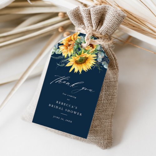 Rustic Sunflower Bridal Shower Thank You Favor Gift Tags