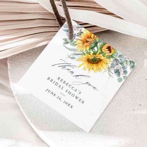Rustic Sunflower Bridal Shower Thank You Favor Tags