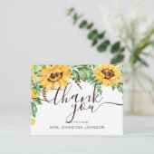 Rustic Sunflower Bridal Shower Thank You Postcard | Zazzle