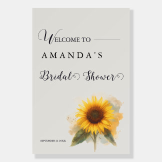 Rustic Sunflower Bridal Shower Welcome Foam Board