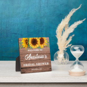Rustic Sunflower Bridal Shower Welcome Sign Plaque
