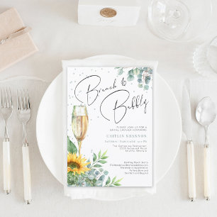 Rustic Sunflower Brunch and Bubbly Bridal Shower Invitation