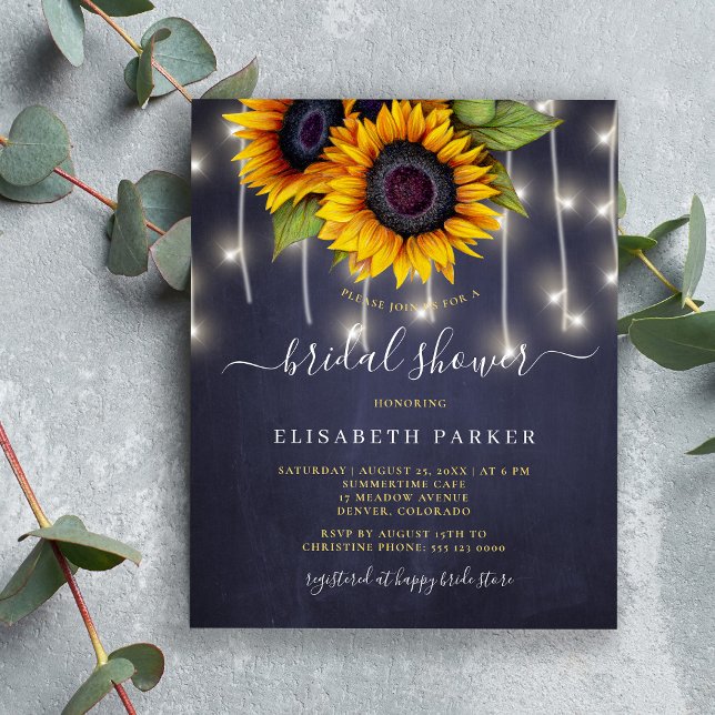 Rustic sunflower budget bridal shower invitation (Creator Uploaded)