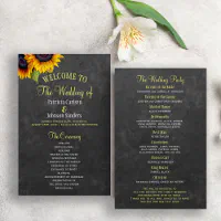 Rustic Wedding Program Fans Assembled - Sunflower and Wood buy Collection