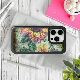Rustic Sunflower Butterfly Bold Ephemera iPhone 15 Pro Case