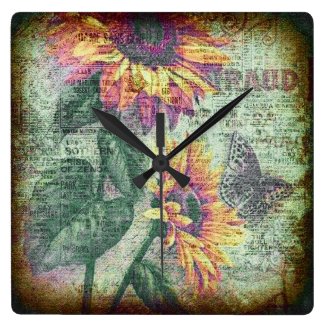 Rustic Sunflower Butterfly Bold Ephemera