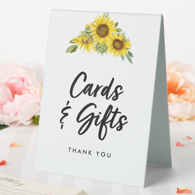 Rustic Sunflower Cards and Gifts Sign Wedding  (In SItu (Wedding))